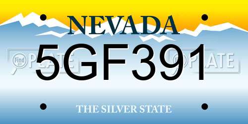 5GF391 Nevada License Plate