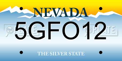 5GFO12 Nevada License Plate