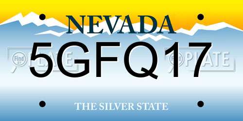 5GFQ17 Nevada License Plate