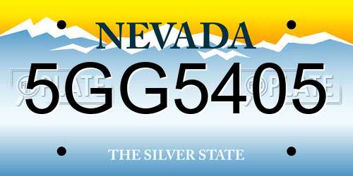5GG5405 Nevada License Plate