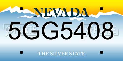 5GG5408 Nevada License Plate