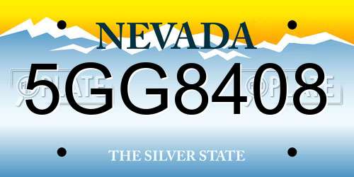 5GG8408 Nevada License Plate