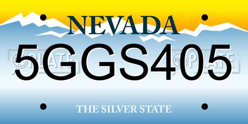 5GGS405 Nevada License Plate