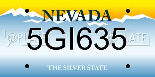 5GI635 Nevada License Plate