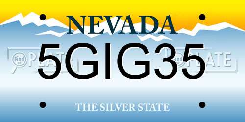 5GIG35 Nevada License Plate