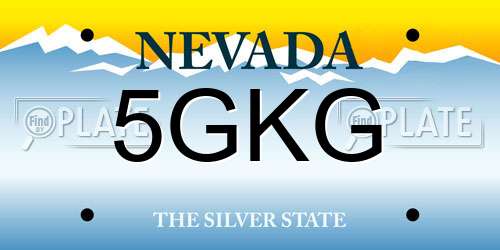 5GKG Nevada License Plate