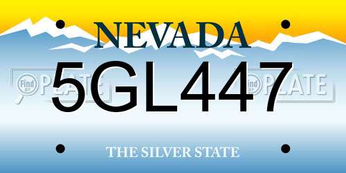 5GL447 Nevada License Plate
