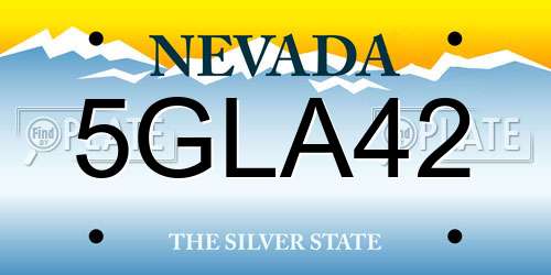 5GLA42 Nevada License Plate