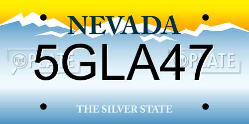 5GLA47 Nevada License Plate