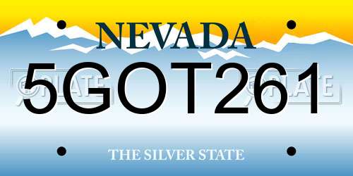 5GOT261 Nevada License Plate