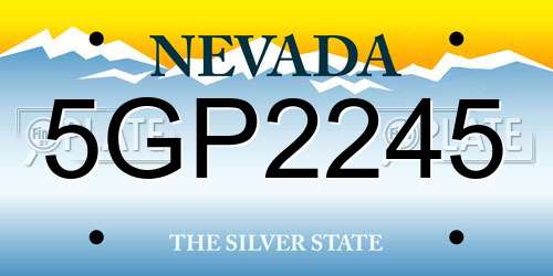 5GP2245 Nevada License Plate