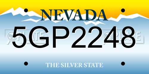 5GP2248 Nevada License Plate