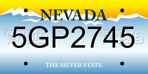 5GP2745 Nevada License Plate