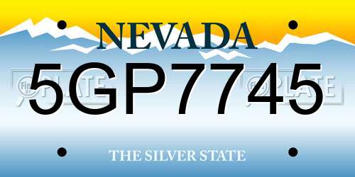 5GP7745 Nevada License Plate