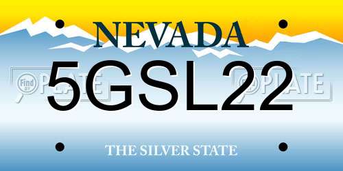 5GSL22 Nevada License Plate