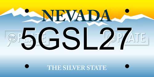 5GSL27 Nevada License Plate