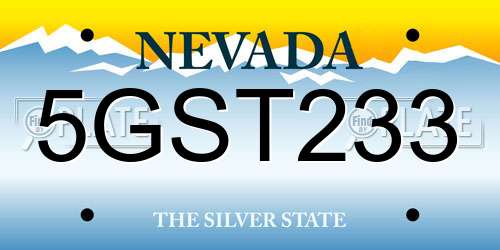 5GST233 Nevada License Plate