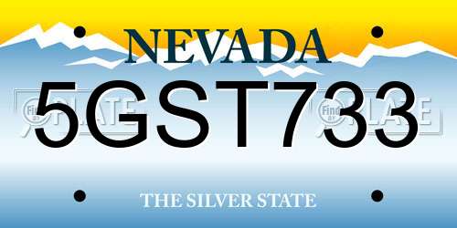 5GST733 Nevada License Plate