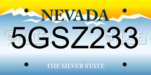 5GSZ233 Nevada License Plate