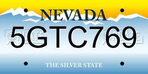 5GTC769 Nevada License Plate