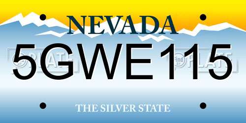 5GWE115 Nevada License Plate