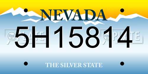 5H15814 Nevada License Plate