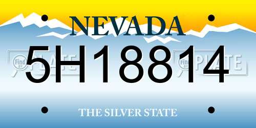 5H18814 Nevada License Plate