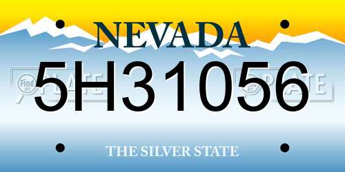 5H31056 Nevada License Plate