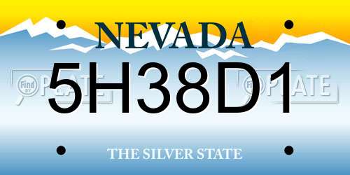 5H38D1 Nevada License Plate