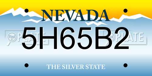 5H65B2 Nevada License Plate