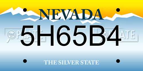 5H65B4 Nevada License Plate
