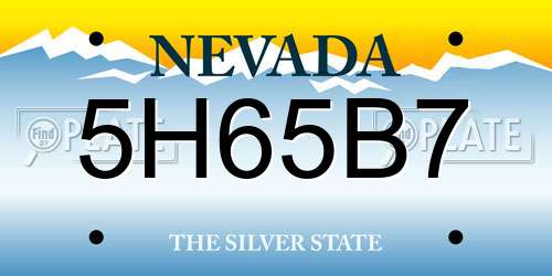 5H65B7 Nevada License Plate