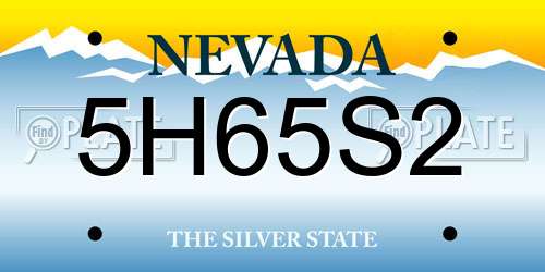 5H65S2 Nevada License Plate