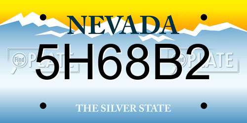 5H68B2 Nevada License Plate