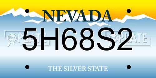 5H68S2 Nevada License Plate