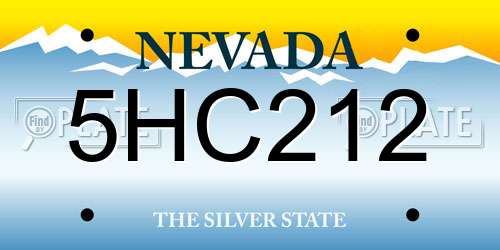 5HC212 Nevada License Plate