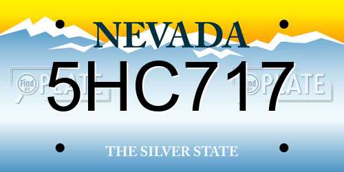 5HC717 Nevada License Plate