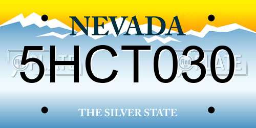 5HCT030 Nevada License Plate