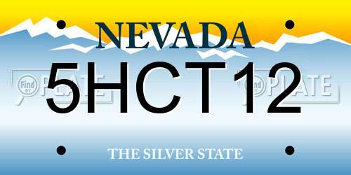 5HCT12 Nevada License Plate