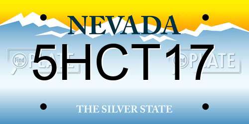 5HCT17 Nevada License Plate
