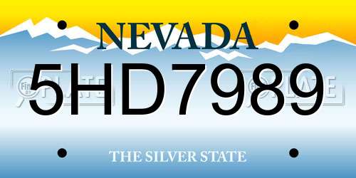 5HD7989 Nevada License Plate
