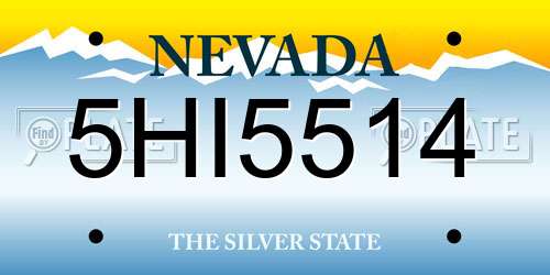 5HI5514 Nevada License Plate