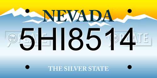 5HI8514 Nevada License Plate