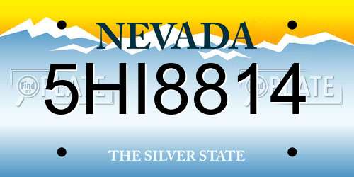 5HI8814 Nevada License Plate