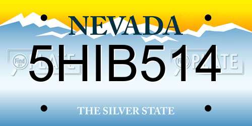 5HIB514 Nevada License Plate