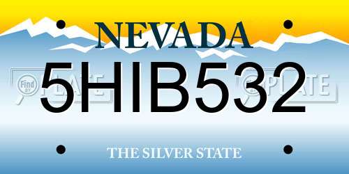 5HIB532 Nevada License Plate