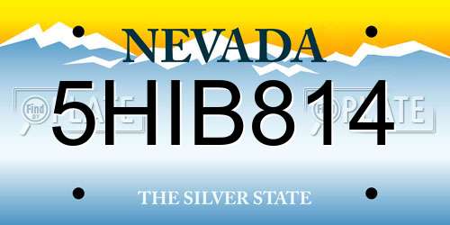 5HIB814 Nevada License Plate