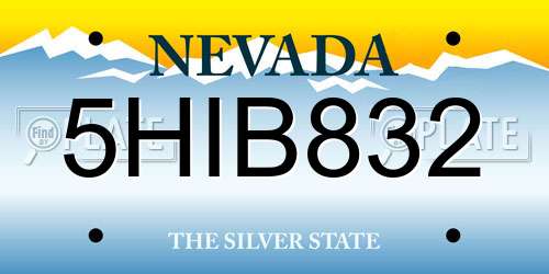 5HIB832 Nevada License Plate