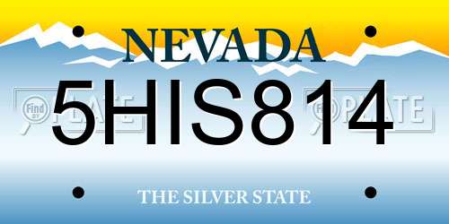 5HIS814 Nevada License Plate