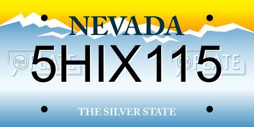 5HIX115 Nevada License Plate